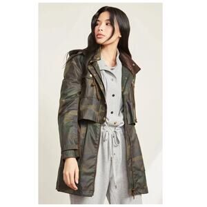 VERONICA BEARD Jemari Camouflage-Print Cotton-Canvas Parka Size 00